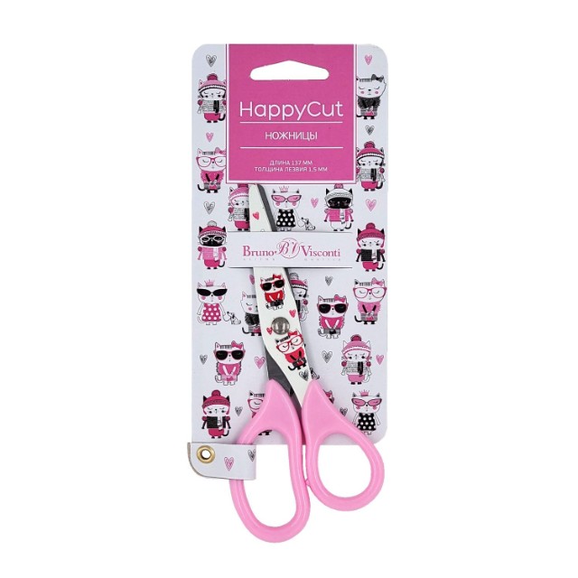 Ножницы детские 137 мм BV HappyCut Сердечки Превью 2