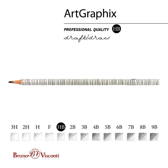 Карандаш ч/гр пластиковый б/ластика HB BV ArtGraphix Березки треуг Превью 1