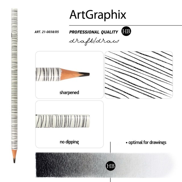 Карандаш ч/гр пластиковый б/ластика HB BV ArtGraphix Березки треуг Превью 2