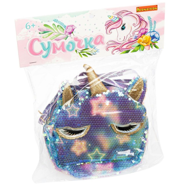 Сумка детская Единорог с пайетками 18х16 см. Превью 2