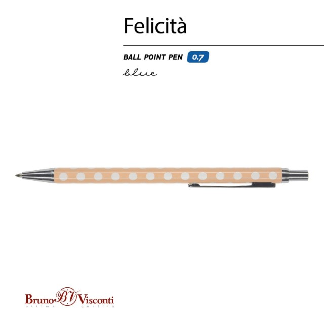 Ручка подар шар BV Felicita синяя 0,7мм авт Фантазия Превью 2