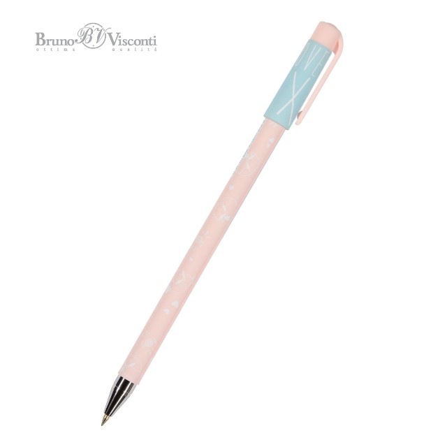 Ручка шариковая синяя BV HappyWrite Зефирные животные. Лисички 0,5мм Превью 2
