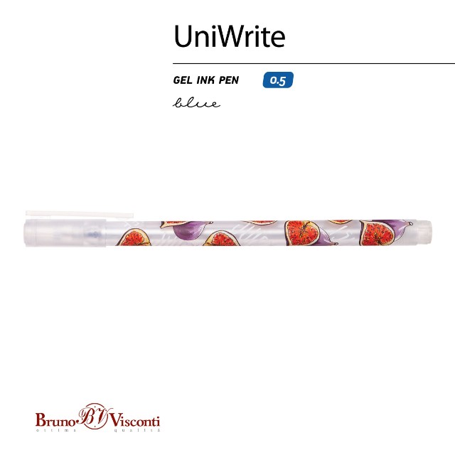 Ручка гелевая синяя BV UniWrite. Fresh & Fruity. Инжир 0,5мм Превью 6
