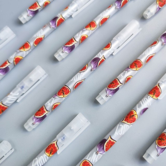 Ручка гелевая синяя BV UniWrite. Fresh & Fruity. Инжир 0,5мм Превью 5