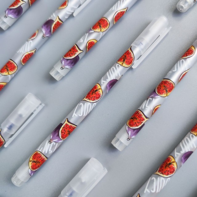 Ручка гелевая синяя BV UniWrite. Fresh & Fruity. Инжир 0,5мм Превью 3