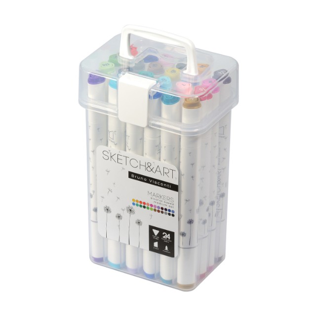 Маркеры д/скетчинга двуст 24цв 1-6мм BV Sketch&Art Средний Превью 3