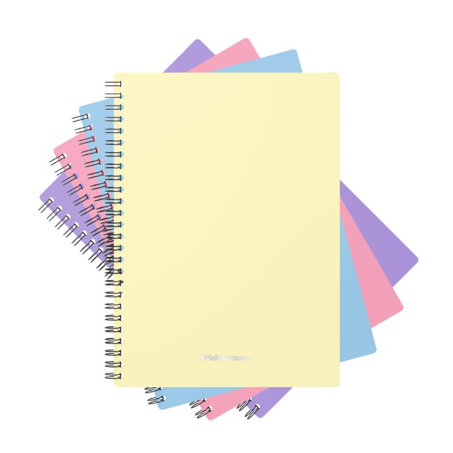 Тетрадь А5 пласт обл 80л кл спир EK Pastel ассорти