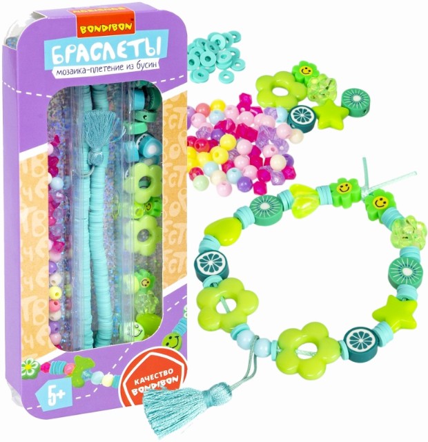 Творч Мозаика-плетение из бусин Браслеты Изумрудный зеленый