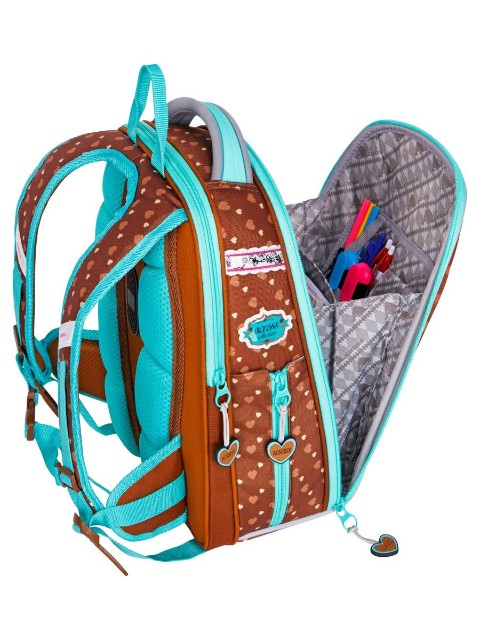 Ранец панцирный Across Котенок в зонтике + мешок, пенал Превью 2