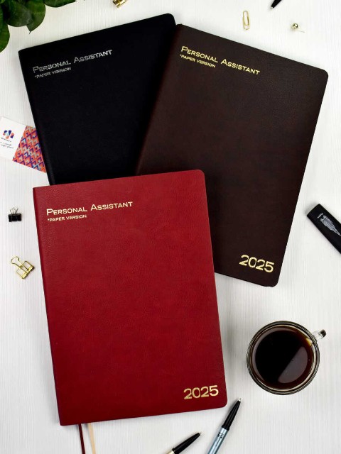 Ежедневник А4 2025г Escalada Шеврет глосс чёрный (кожзам Превью 2