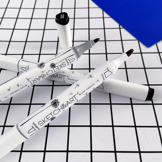 Маркер д/скетчинга двуст 1-6мм BV Sketch&Art черный блендер (поштучно) Превью 2