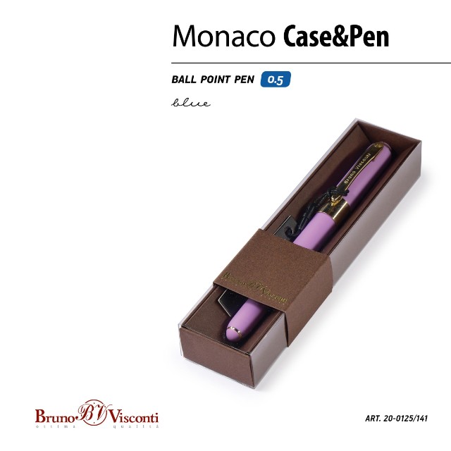 Ручка подар шар BV Monaco синяя 0,5мм сиреневый корпус Превью 2