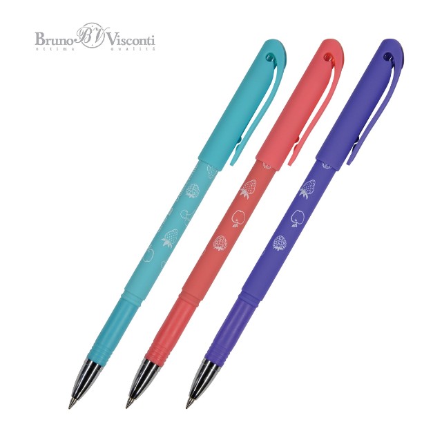Ручка гелевая Пиши-стирай синяя BV Delete Write Art Фрукты 0,5мм