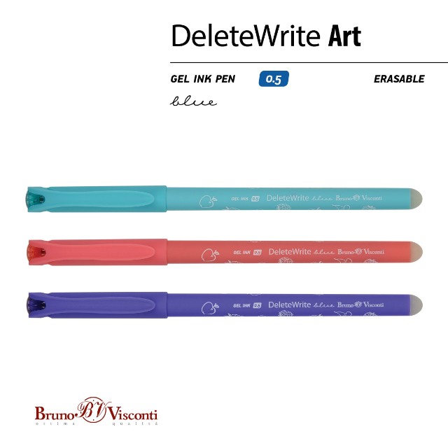 Ручка гелевая Пиши-стирай синяя BV Delete Write Art Фрукты 0,5мм Превью 2