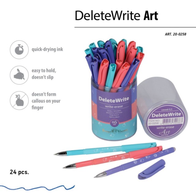 Ручка гелевая Пиши-стирай синяя BV Delete Write Art Фрукты 0,5мм Превью 1