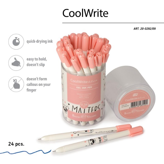 Ручка гелевая синяя BV CoolWrite Медведь 0,38мм принт Превью 3