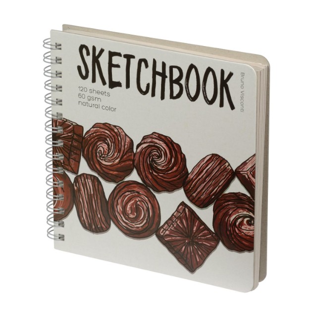 Скетчбук 205*200мм 120л тв спир BV Микс 60гр/м2