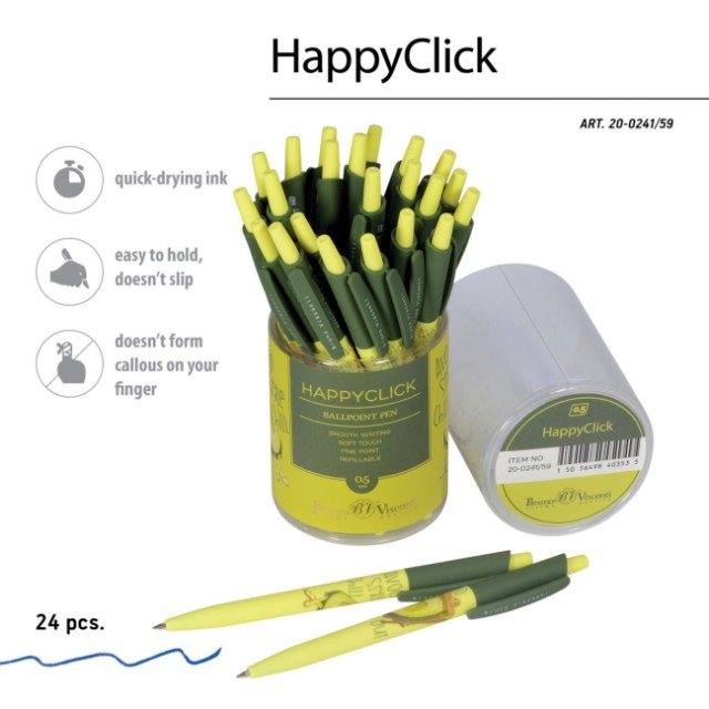 Ручка шариковая синяя BV HappyClick Avocado style Chill Out 0.5мм Превью 5