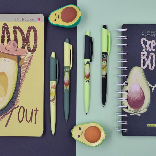 Ручка шариковая синяя BV HappyClick Avocado style Chill Out 0.5мм Превью 9