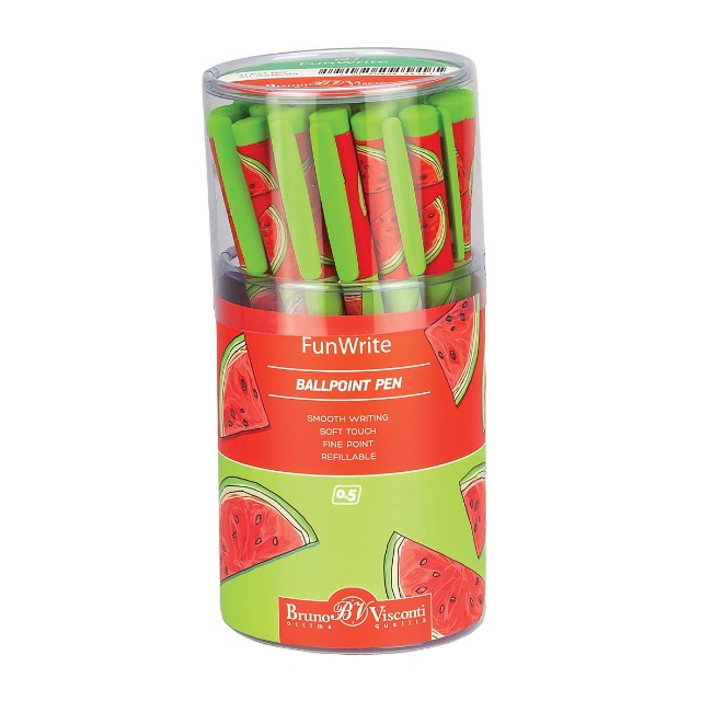 Ручка шариковая синяя BV FunWrite Fresh&fruity Арбуз 0,5мм принт Превью 3