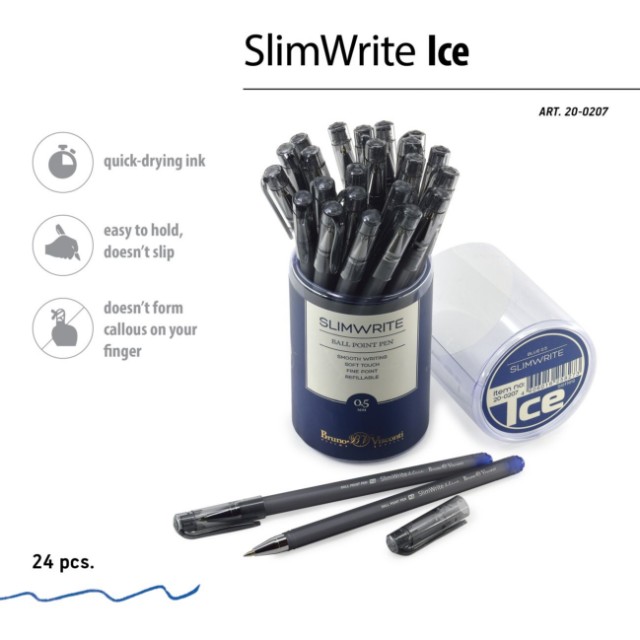 Ручка шариковая синяя BV SlimWrite Ice 0,5мм Превью 3