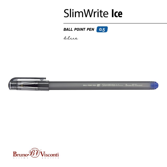 Ручка шариковая синяя BV SlimWrite Ice 0,5мм Превью 4