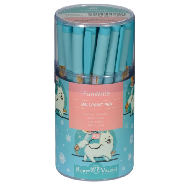 Ручка шариковая синяя BV FunWrite Городская прогулка. Лайка 0,5мм принт Превью 1