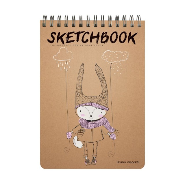 Скетчбук 185*250мм 120л тв спир BV крафт 70гр Превью 3