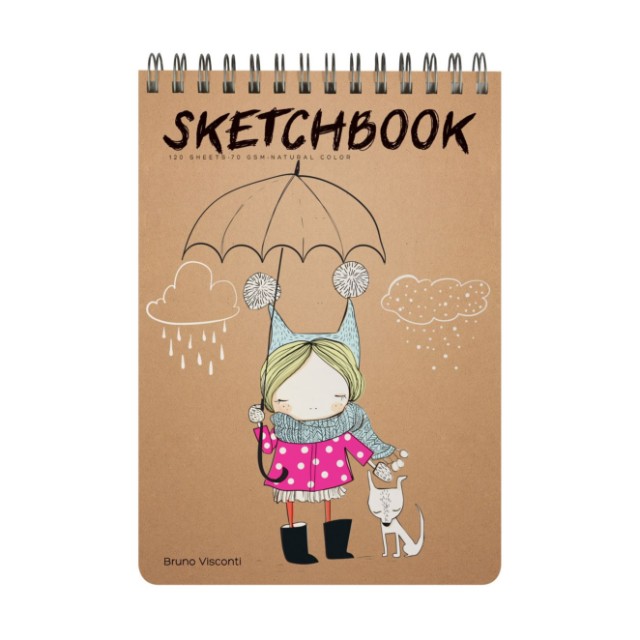 Скетчбук 185*250мм 120л тв спир BV крафт 70гр Превью 6