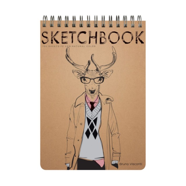 Скетчбук 185*250мм 120л тв спир BV крафт 70гр Превью 1