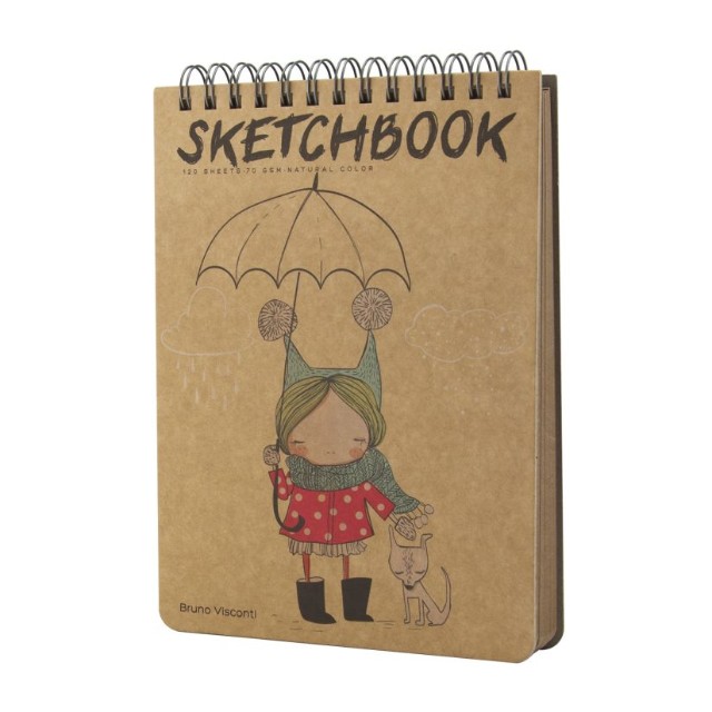 Скетчбук 185*250мм 120л тв спир BV крафт 70гр Превью 11