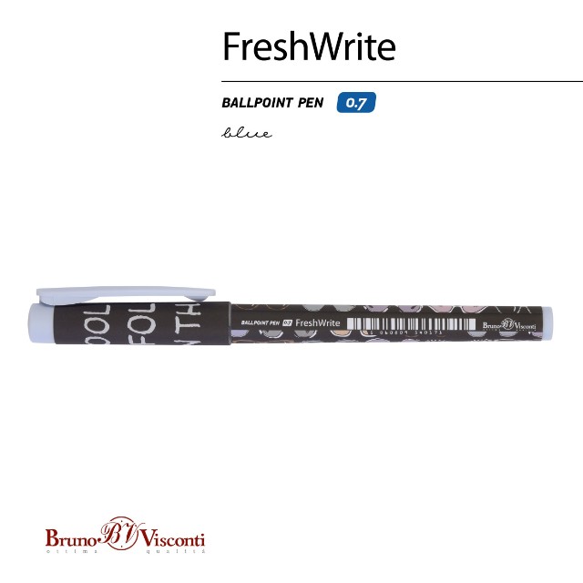Ручка шариковая синяя BV FreshWrite Дамские штучки. Очки 0,7мм принт Превью 1