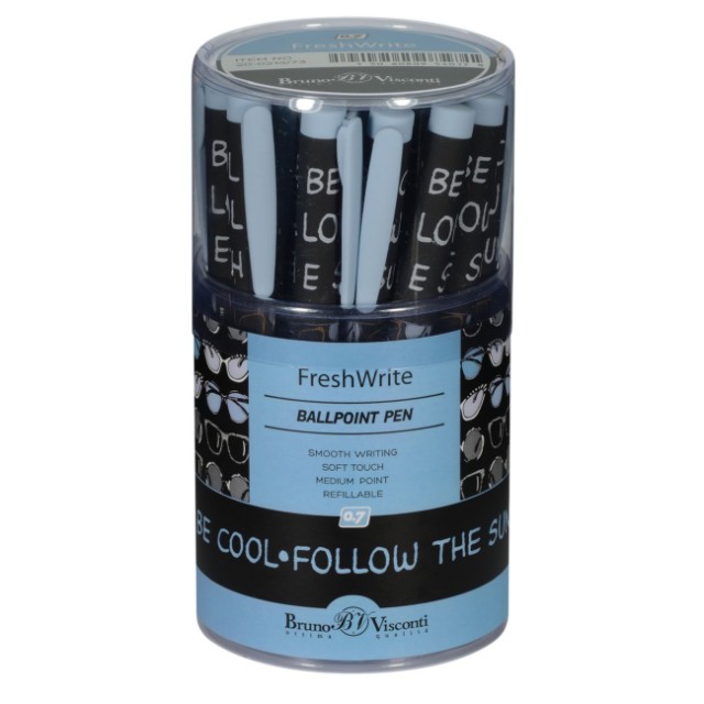 Ручка шариковая синяя BV FreshWrite Дамские штучки. Очки 0,7мм принт Превью 2