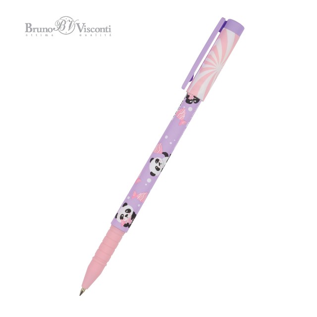 Ручка шариковая синяя BV FunWrite Lolipop. Пандочки 0,5мм принт Превью 2