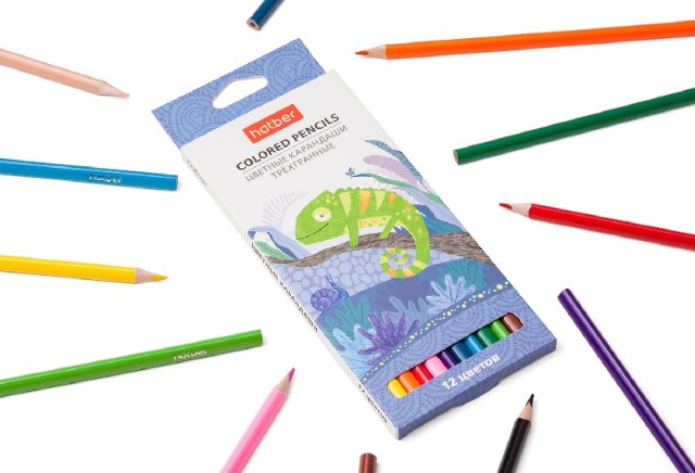 Карандаши цветные 12 цв Hatber Colora треугольн. к/к Превью 1