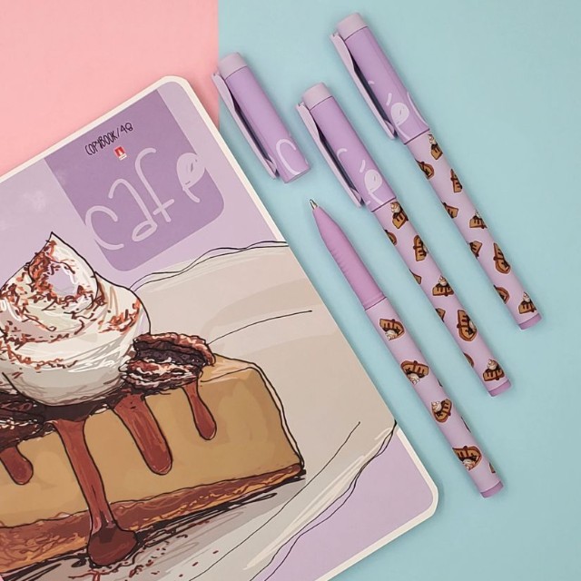 Ручка шариковая синяя BV FirstWrite Кофемания. Чизкейк 0,7мм принт Превью 4