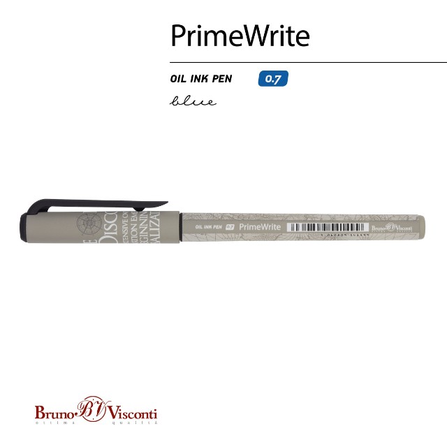 Ручка шариковая синяя BV PrimeWrite. Эпоха открытий. Карта мира 0,7мм принт Превью 1