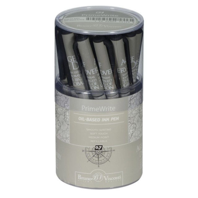 Ручка шариковая синяя BV PrimeWrite. Эпоха открытий. Карта мира 0,7мм принт Превью 3