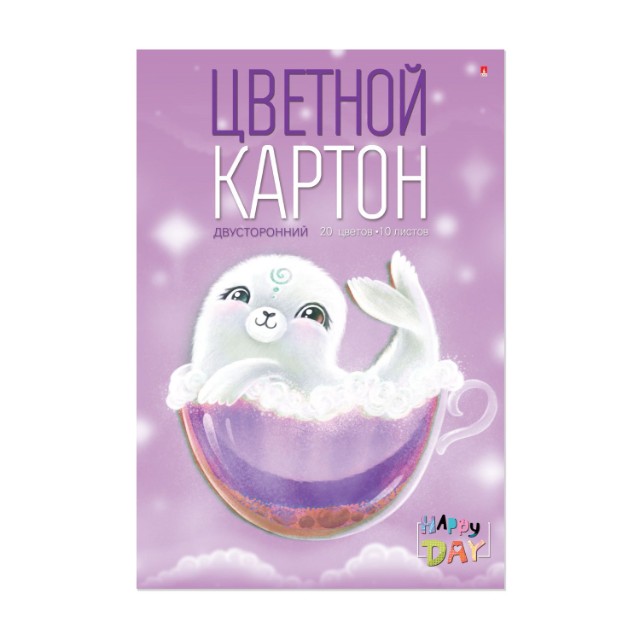 Картон цветной А4 10л 20цв мелов Мультики двусторон ассорти Превью 2