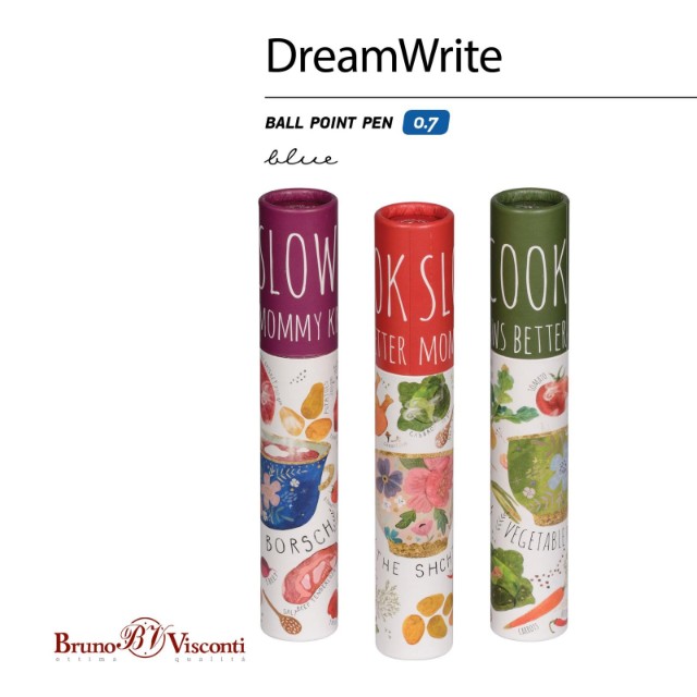 Ручка подар шар BV DreamWrite синяя 0,7мм Славянская трапеза Превью 1