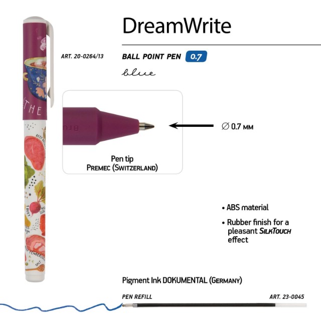 Ручка подар шар BV DreamWrite синяя 0,7мм Славянская трапеза Превью 3
