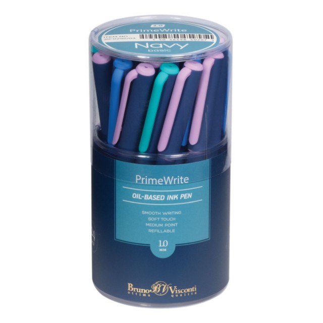 Ручка шариковая синяя BV PrimeWrite. Basic. Navy 1мм Превью 7