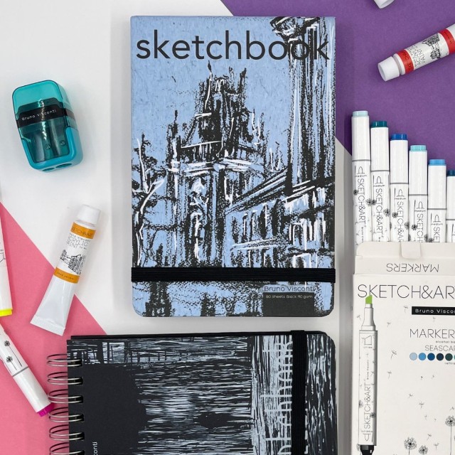 Маркеры д/скетчинга двуст 6цв 1-6мм BV Sketch&Art Морской пейзаж Превью 3