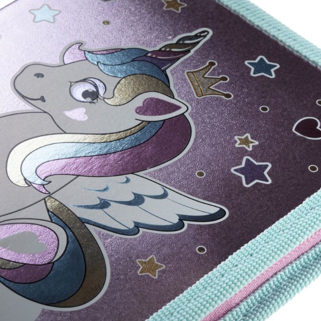 Пенал 1 отд пуст 1 откид планк Hatber Единорог Принцесса Превью 3