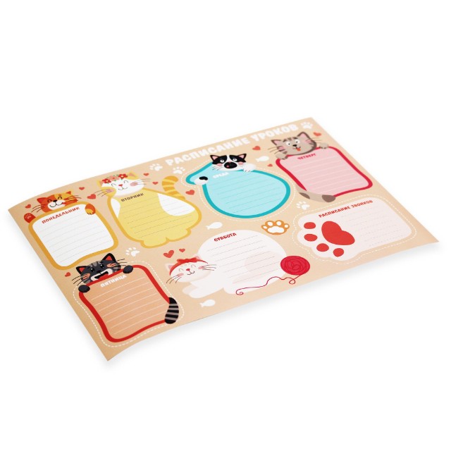 Расписание уроков А4 Котики Превью 1