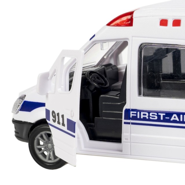 Машина Микроавтобус полиции инерционная, открыв.двери и багажник, белый 12см пласт Превью 3