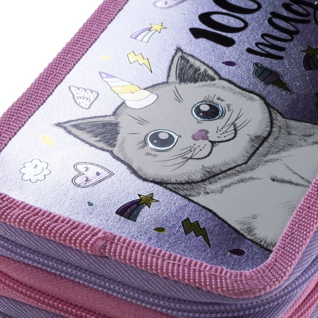 Пенал 3 отд пуст Hatber 100% magic с табл.умножения Превью 2