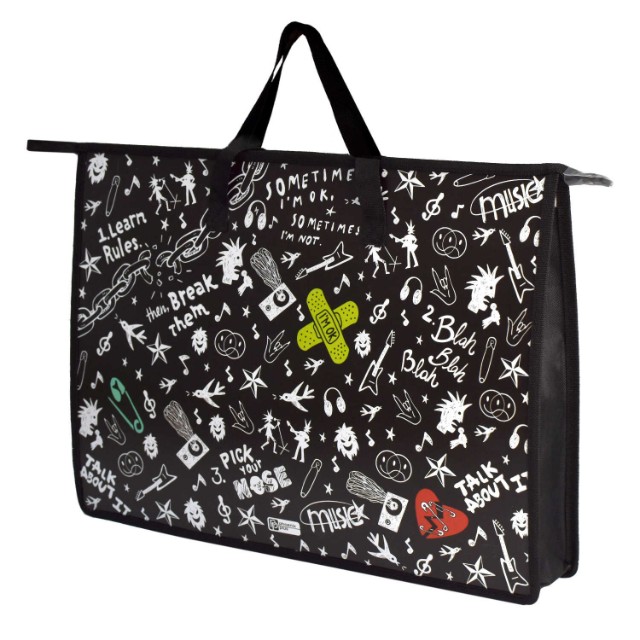 Сумка А3 пластик 1отд Панк на молнии 45*33*9см