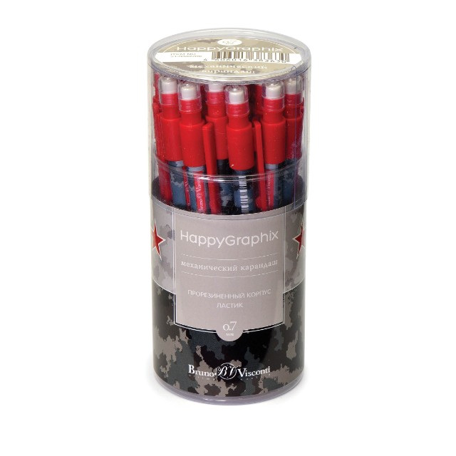 Карандаш мех. 0.7мм BV HappyGraphix Military blue с/ластиком Превью 2