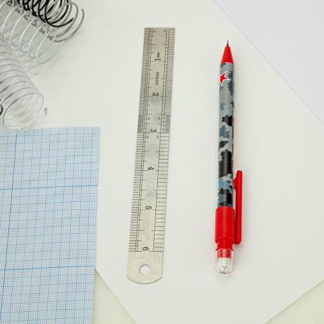 Карандаш мех. 0.7мм BV HappyGraphix Military blue с/ластиком Превью 3